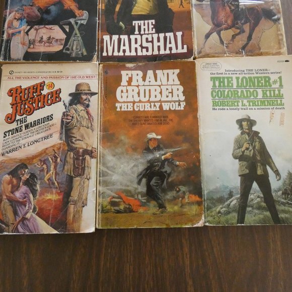 Lot Of 9 Vintage Western Paperback Books Jake Logan & Others - Picture 5 of 9